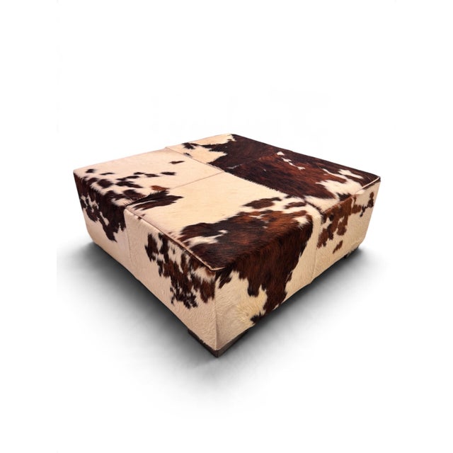 Animal Skin Cowhide Ponyhair Ottoman from Natuzzi, Italy, 1970 For Sale - Image 7 of 7