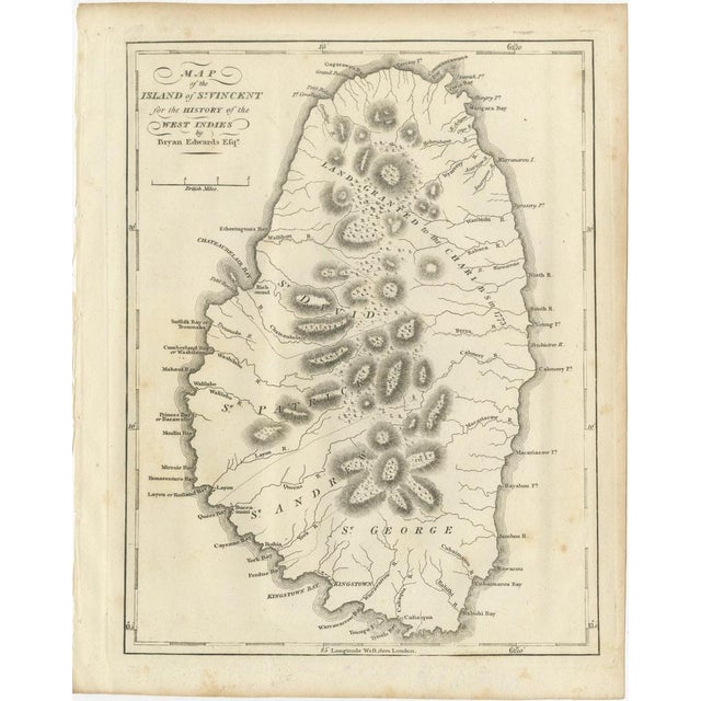 Antique Maps of Caribbean Islands from Bryan Edwards, 1818, Set of 4 For Sale - Image 6 of 9