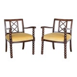 1940s French Wood Armchair For Sale