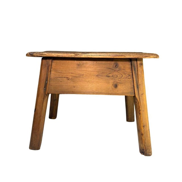 Rustic Milking Stool in Wood For Sale - Image 5 of 5