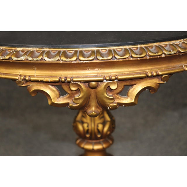 Antique Italian Pietra Dura Florentine Table With Ornate Carved Gilt Base For Sale - Image 12 of 14