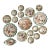 1920’s Antique Japanese Chinoiserie Hand Painted Traditional Geisha Girl & Pagoda Plates & Small Bowls - A 17 Piece Set For Sale