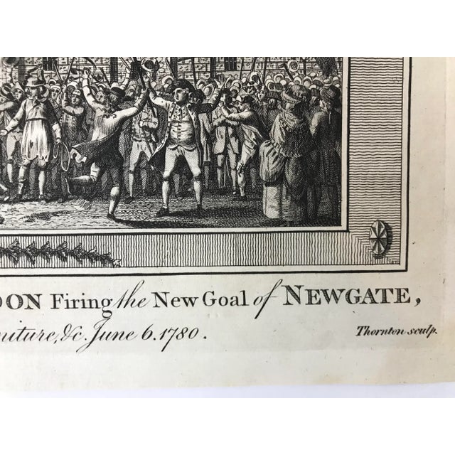 1783 Engraved Print: The Devastations by Rioters of London For Sale - Image 4 of 13