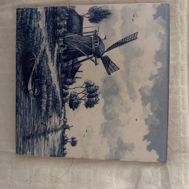 Blue Vintage Dutch Delft Plate For Sale - Image 8 of 11