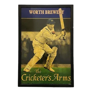 English Pub Sign, "Worth Brewery - the Cricketer's Arms"