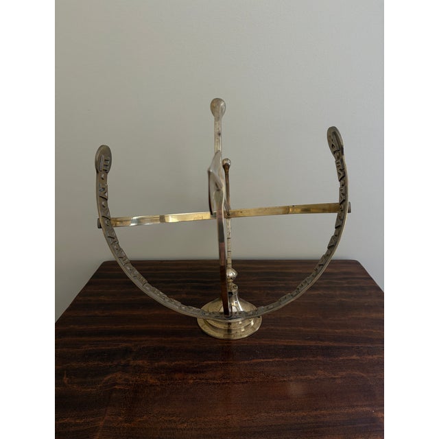 Late 20th Century Large Classical Brass Armillary Sphere Garden Sculpture on Stand, English Estate Style For Sale - Image 5 of 7