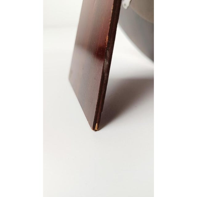 Mid-Century Round Silver-Plated and Teak Picture Frame, Italy, 1970s For Sale - Image 13 of 18