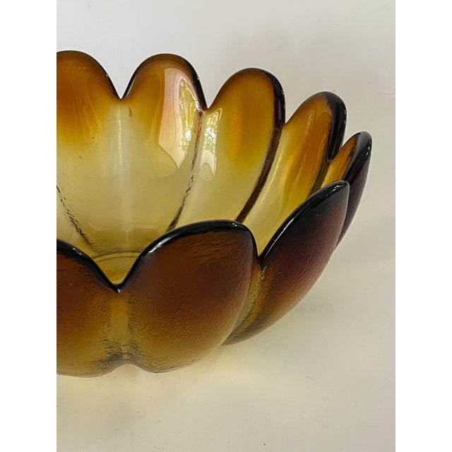 Brown Glass Salad Bowl, France, 1970s For Sale - Image 6 of 8