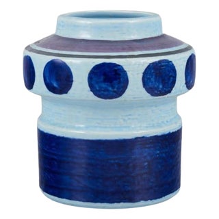 Lavendel Ceramic Vase with Glaze in Blue Tones by Olle Alberius for Rörstrand, 1970s For Sale