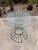 1970s Vintage Mid Century Modern Restored White Glass Patio Wrought Iron Dining Table Attributed to Arthur Umanoff for Shaver Howard For Sale - Image 5 of 7
