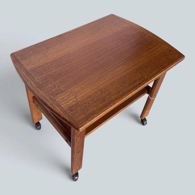 2000 - 2009 Mid-Century Danish Teak 2-Tier Drinks Trolley from Brdr. Furbo For Sale - Image 5 of 7