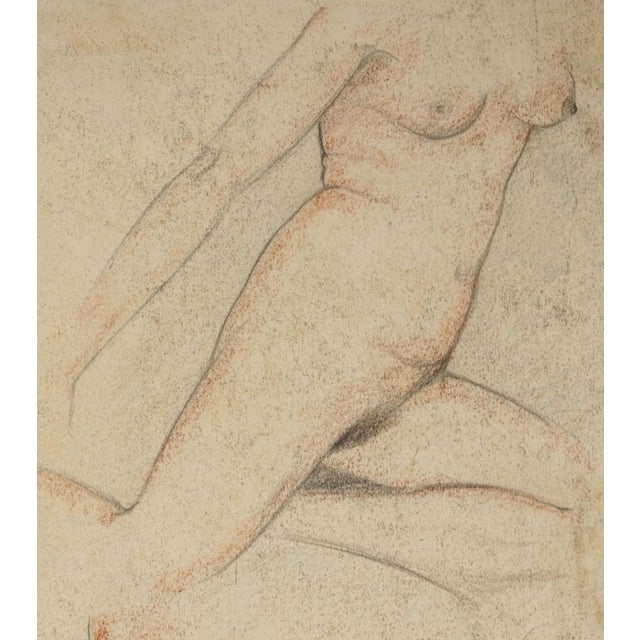 Fritz Uphoff, Two Moving Nudes, 1930, Charcoal and Chalk Drawing For Sale - Image 3 of 6