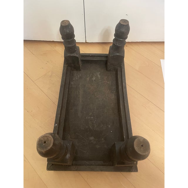 Coffee Vintage Primitive Wooden Riser Prayer Stool Small Foot Stool For Sale - Image 8 of 10