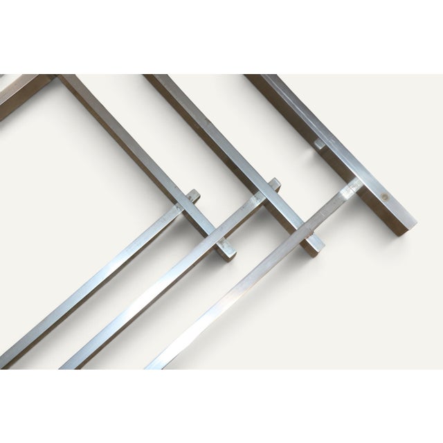 Sculptural Coffee Table in Brushed Aluminum and Glass, 1970s For Sale - Image 17 of 18
