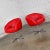 Metal Late 20th Century MCM Swivel Bucket Chairs New Red Vinyl Faux Leather & Chrome X Base by Shelby Williams For Sale - Image 7 of 13