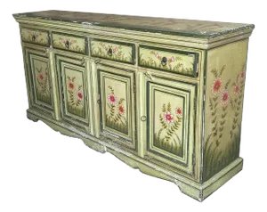 Antique French Country Hand Painted Cabinet