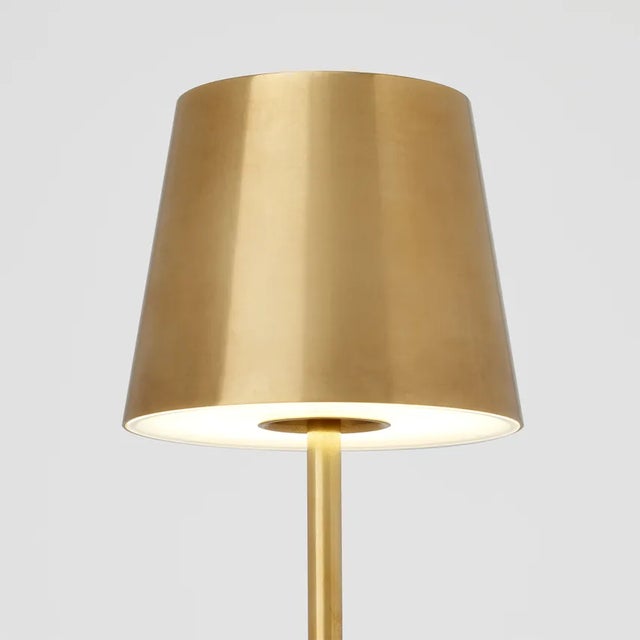 Visual Comfort Sean Lavin by Visual Comfort Modern Nevis Cordless/Rechargeable Table Lamp in Natural Brass For Sale - Image 4 of 6