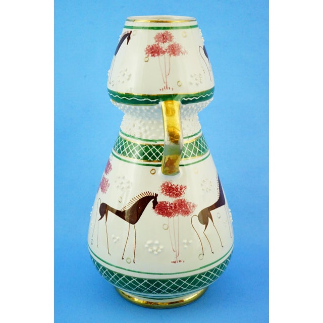 Vintage Ceramic Vase with Stylized Horses by Serafino Volpi, Italy, 1950s For Sale - Image 12 of 18