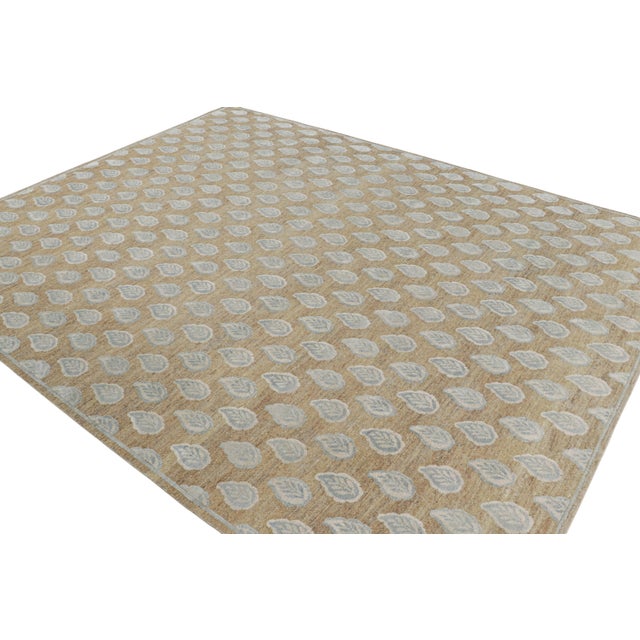 Not Yet Made - Made To Order Rug & Kilim’s Modern Block Print Rug in Beige with White and Blue Floral Pattern - 10x14 For Sale - Image 5 of 7