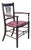 Antique English Edwardian Mahogany Desk Armchair in Velvet, 1890s For Sale