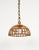 Mid-Century beautiful hand-crafted chandelier in rattan and bamboo with chain in rattan. Made in Italy in the 1970s. It...