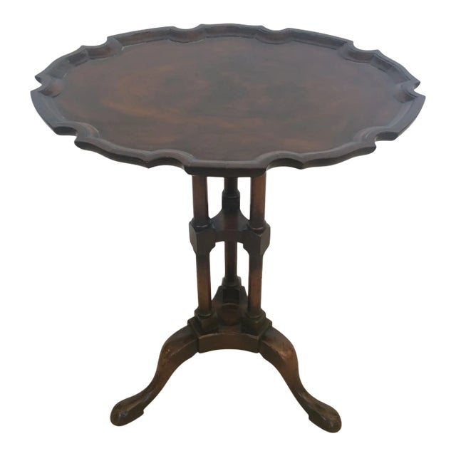 Antique Crotch Mahogany Chippendale Style Side Drinks Table For Sale