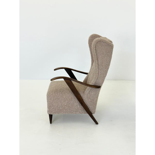 Vintage Lounge Chair in Beige Loop by Melchiorre Bega, 1950s For Sale - Image 3 of 12