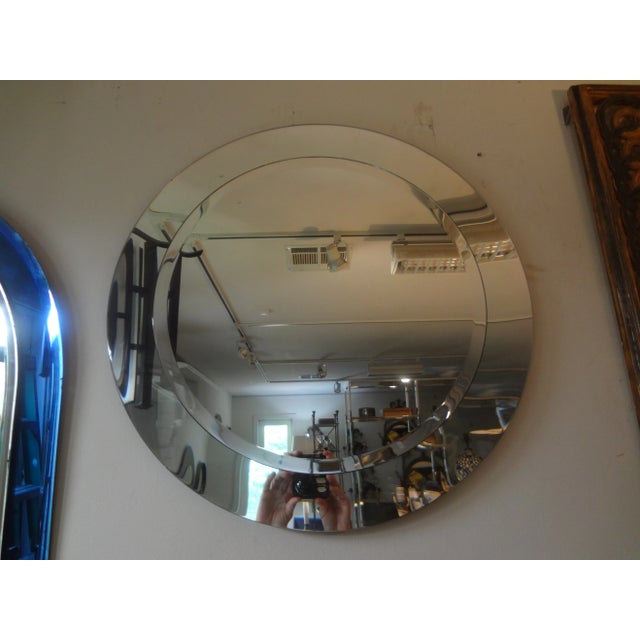 Mid-Century Modern Italian Modern Fontana Arte Inspired Beveled Mirror For Sale - Image 3 of 10