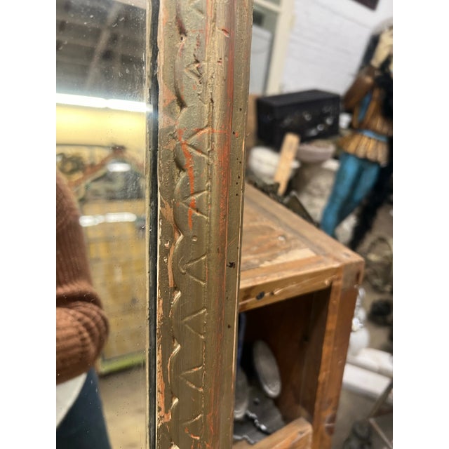 Vintage 1930's Charm Oversized Wall Mirror With Red Accents For Sale - Image 10 of 12