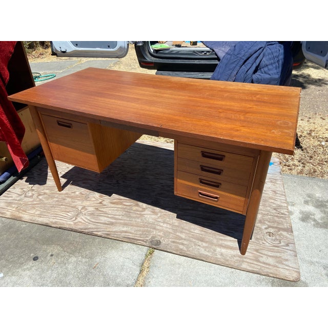 Chocolate 1960s Vintage Mid Century Modern Teak Desk For Sale - Image 8 of 12