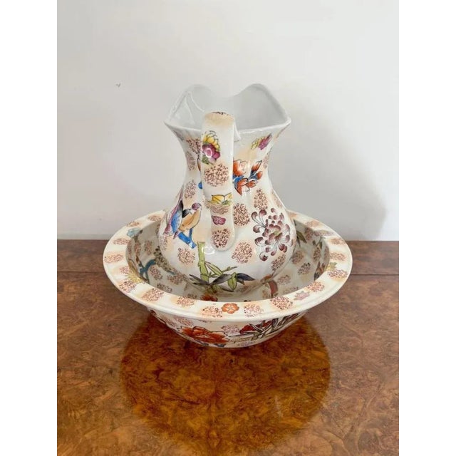 1900 - 1909 Antique Edwardian Jug and Bowl Set, 1900, Set of 2 For Sale - Image 5 of 11