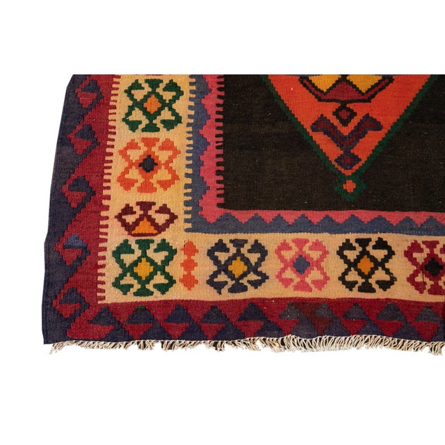 Mid-20th Century Vintage Kilim Runner Rug 4 '4'' X 9' 2''. For Sale - Image 9 of 13