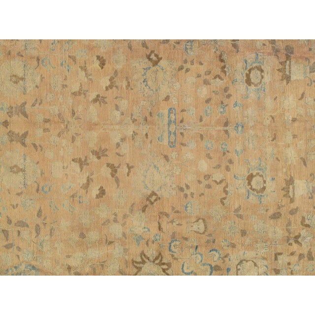 Antique Tabriz Carpet, Handmade Persian Rug in Floral Gold, Light Blue, Taupe For Sale - Image 14 of 18