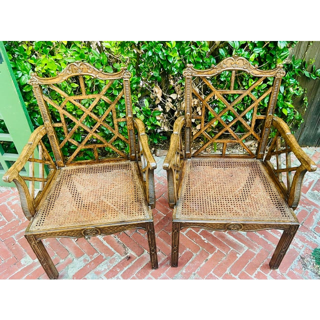 Mid 20th Century Pair of Chippendale Style Armchairs from the Bob Newhart Estate For Sale - Image 9 of 14