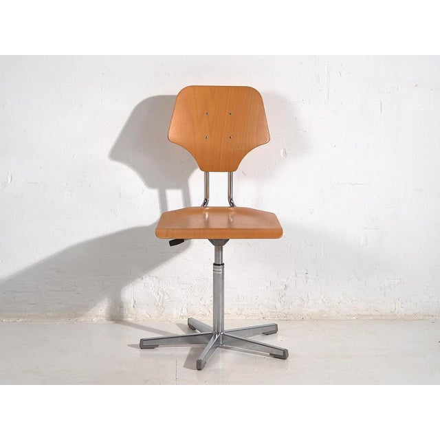 Wood Vintage Office Chairs, 1950, Set of 6 For Sale - Image 7 of 13