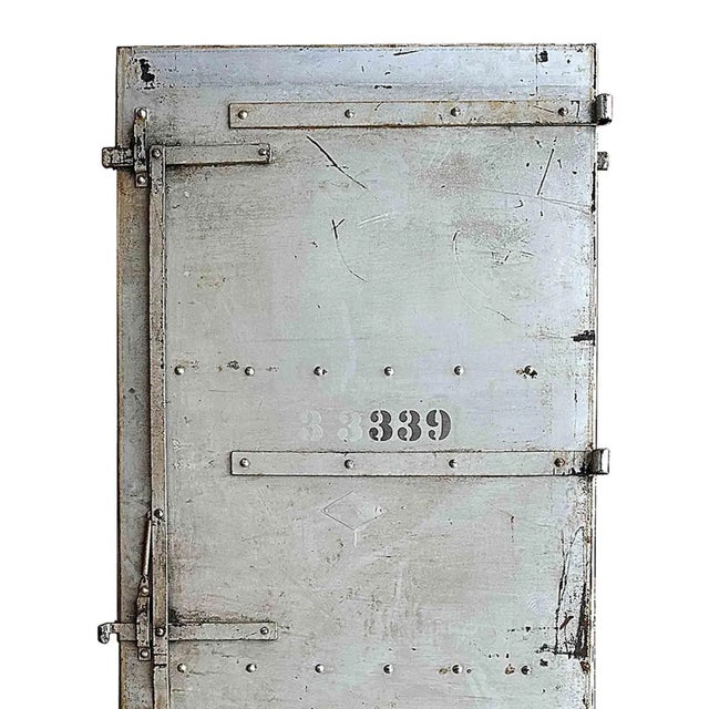 Antique Industrial Door • Heavy Steel and Iron For Sale - Image 4 of 4