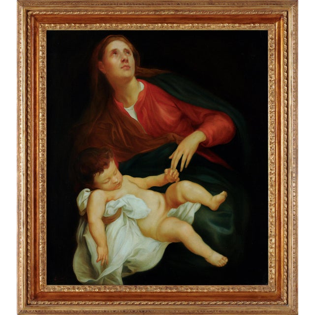 Angelo Granati, Maternity, Oil on Canvas For Sale - Image 9 of 9
