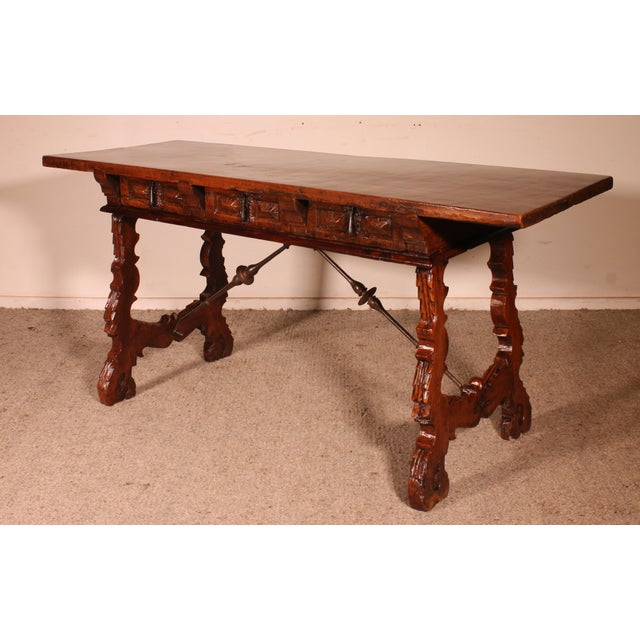 Spanish Renaissance Walnut Console Table, 17th Century For Sale - Image 12 of 14