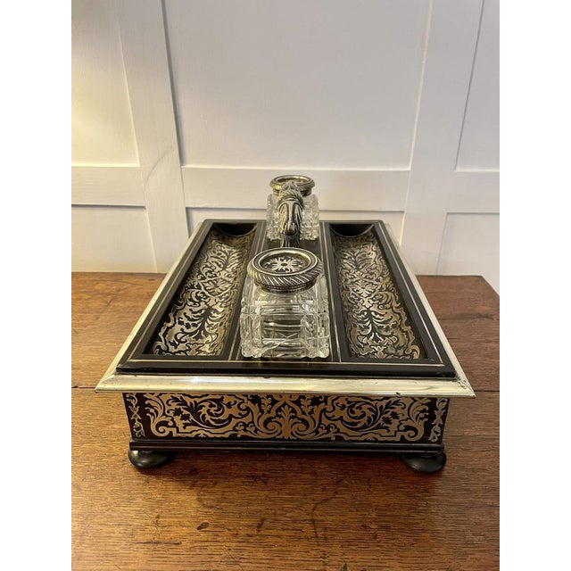Victorian French Freestanding Inlaid Boulle Desk Set, 1850s For Sale - Image 13 of 18