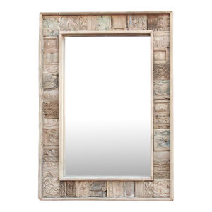 Rustic Abstract Carved Wall Mirror