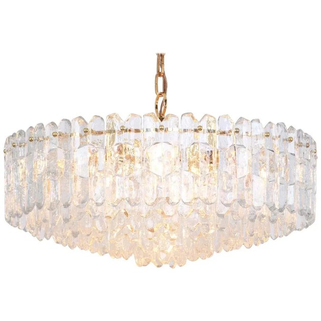 Large Gilt Brass Glass Chandelier Palazzo from Kalmar, Austria, 1970s For Sale - Image 15 of 15