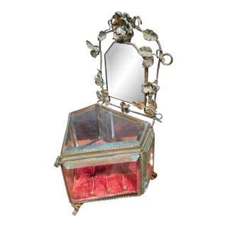French Jewelry Casket With Mirror For Sale