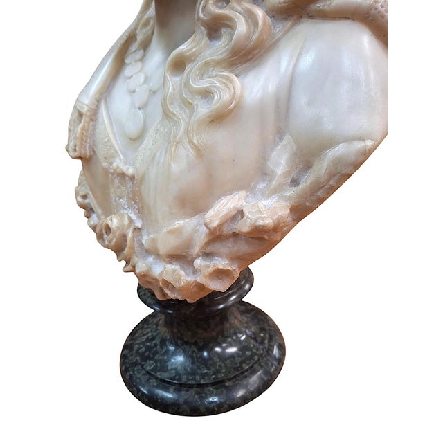 19th-Century Italian Alabaster Bust, Likely of the “Song of Solomon’s” Shulamite For Sale - Image 10 of 17