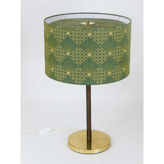 Mid-Century Brass & Leather Table Lamps attributed to J. T. Kalmar for Kalmar, Austria, 1960s, Set of 2 For Sale - Image 15 of 18
