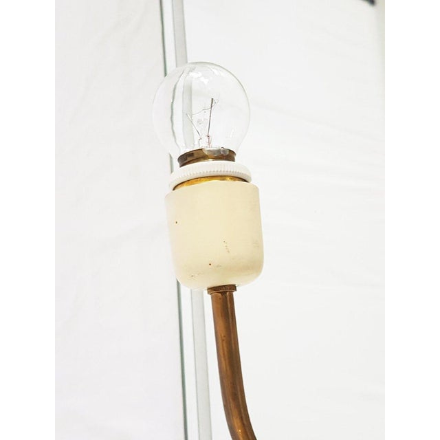 Large Italian Wall Mirrored Sconces with Dark Green Shades, 1950s, Set of 2, 1977, Set of 2 For Sale - Image 6 of 14