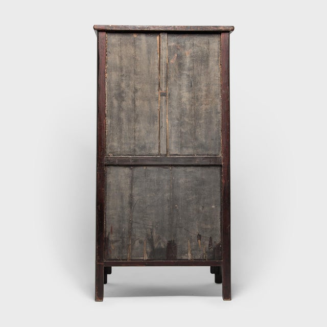 Brown Antique Chinese Diamond Lattice Display Cabinet, 19th C. For Sale - Image 8 of 8
