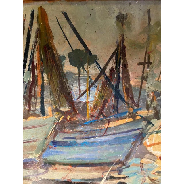 Guillaume Roger, Boats, Oil on Wood For Sale - Image 3 of 9