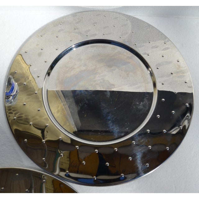 1985 Michael Graves for Alessi 4 Plates M G 03 Stainless Steel 18/10 - 4 pcs For Sale - Image 13 of 18