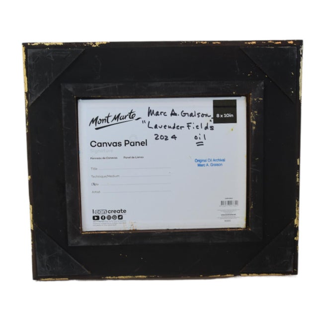 M. Graison, California Landscape "Lavender Fields" Painting Including the Antiqued Gold Wood Frame For Sale - Image 4 of 5