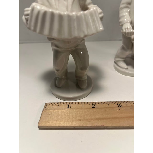 White Set of 3 Vintage Dresden Porcelain Orchestra Musicians Figurines – 5.5” H For Sale - Image 8 of 8